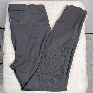 Athleta Black Leggings with Mesh Panels and Hidden Back Pocket Size S